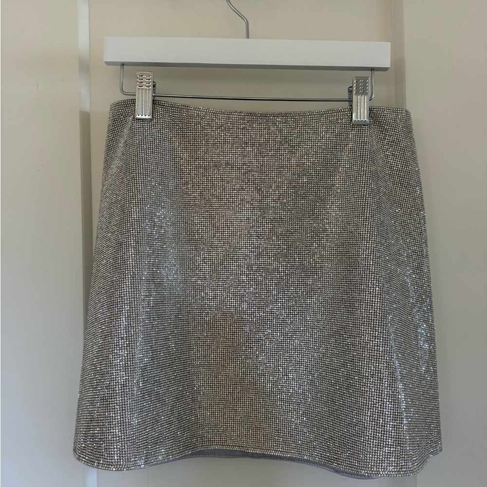 House of Harlow 1960 Silver Sequin Mini Skirt